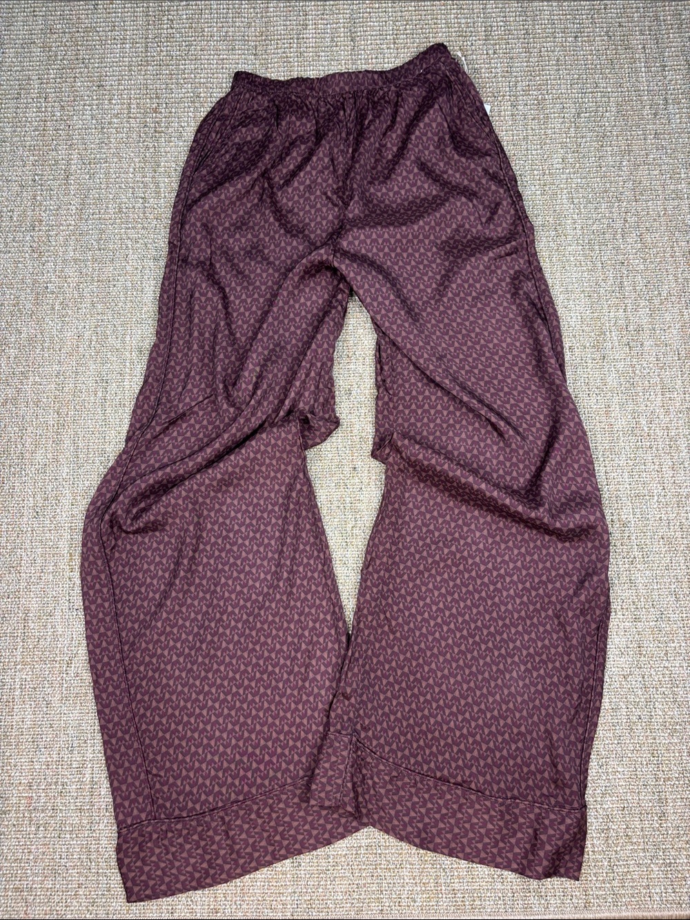 Splendid Wide Leg Maroon Patterned Pants| Size Small | Quiet Luxury